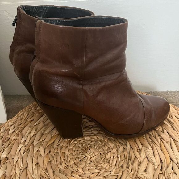 Rag and bone boots 8 brown chunky zip up slouchy boots western sophisticated - Picture 3 of 10